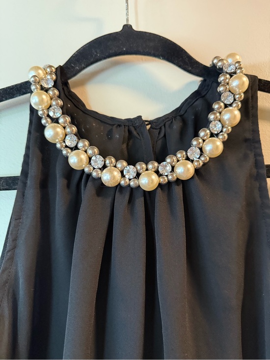 Akira Chicago Tops - AKIRA Chicago Red Label Black Dress with Pearl & Crystal Collar Size S